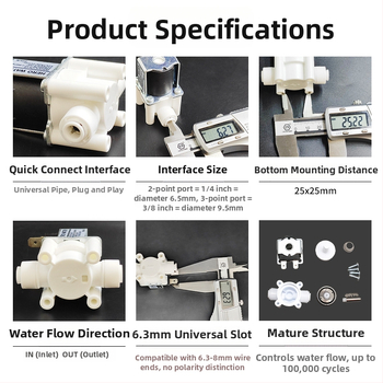 Purun SMY-DCF solenoidni ventil za pročistač vode, PVC i prehrambeni POM, model SMY-DCF, za pročistač vode, funkcija alarma kvara