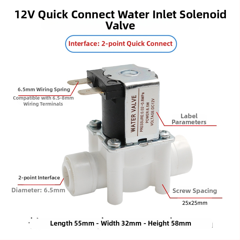 Purun SMY-DCF solenoidni ventil za pročistač vode, PVC i prehrambeni POM, model SMY-DCF, za pročistač vode, funkcija alarma kvara