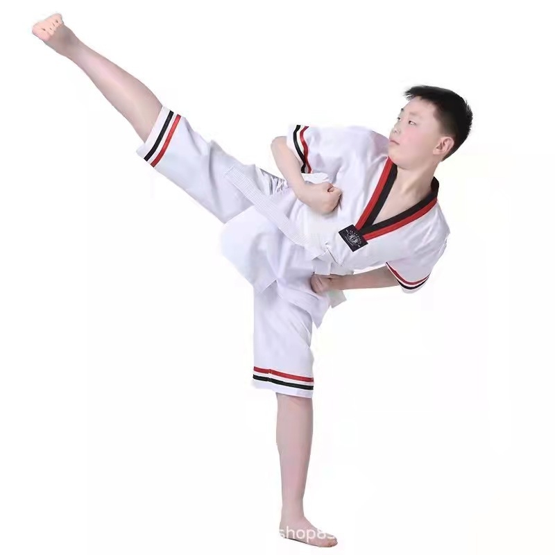 Taekwondo trening odjeća, tkanina od kemijskih vlakana smjesa, 50% poliester, podstava poliester 50%, za odrasle i djecu — Le Wu Xingtu