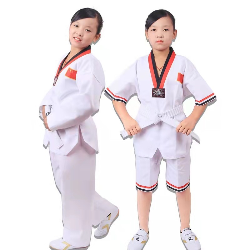 Taekwondo trening odjeća, tkanina od kemijskih vlakana smjesa, 50% poliester, podstava poliester 50%, za odrasle i djecu — Le Wu Xingtu