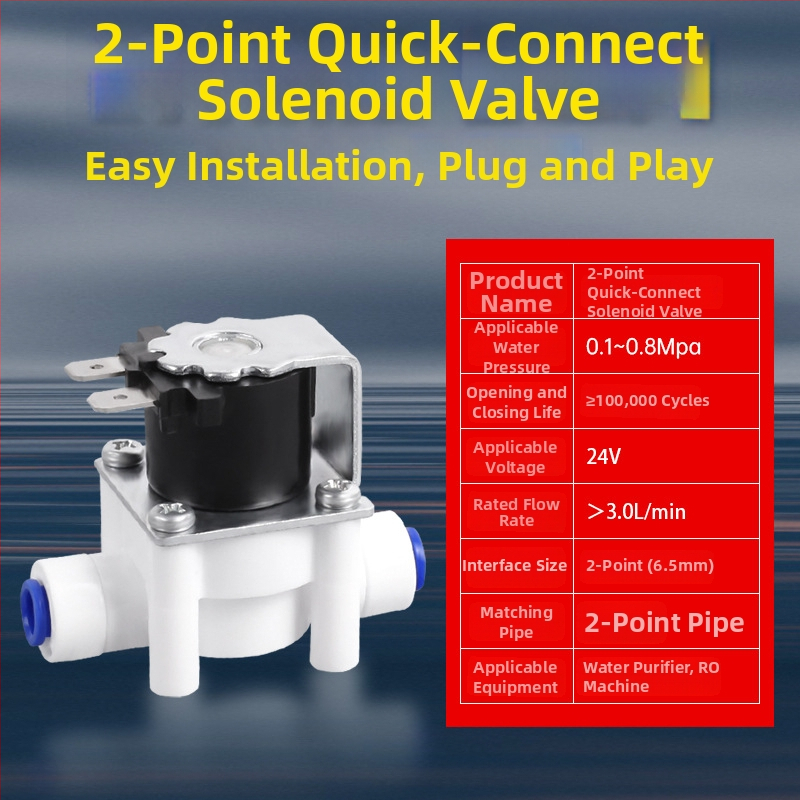 Set elektromagnetskog ventila za pročistač vode, ulaz 24V, odvodni ventil, automatsko ispiranje, brzi spoj 2/3