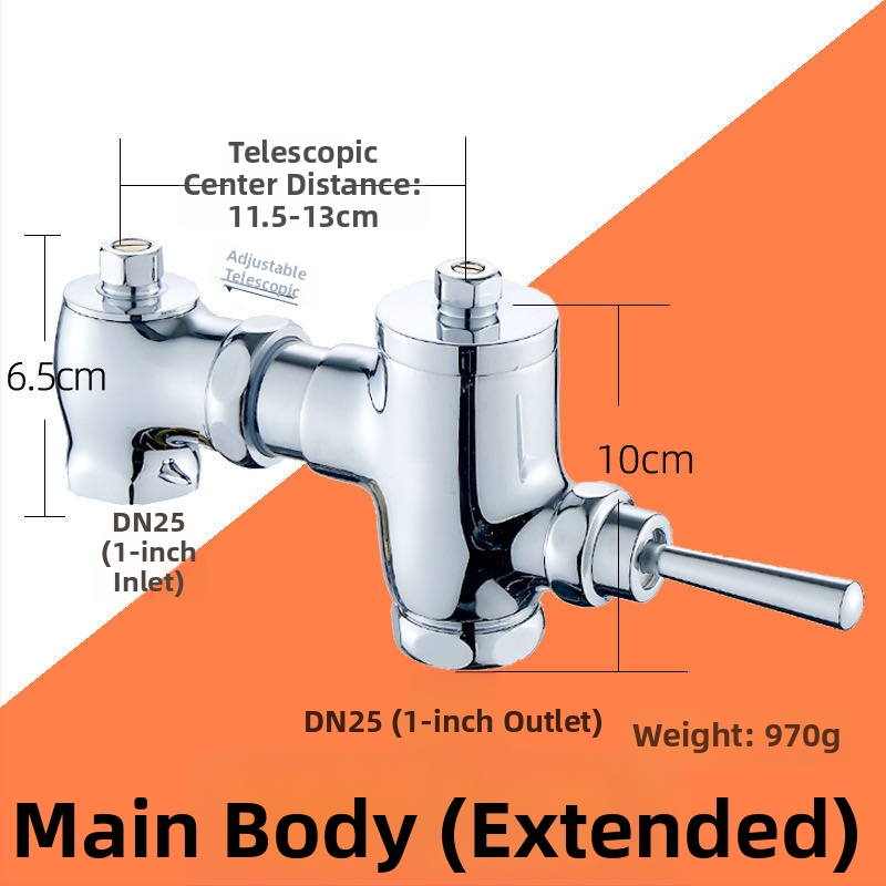 Meďová horizontálna pedálová splachovacia armatúra pre klozet typu gúľanie, model SY-8050; telo z meďe; tlak 1,2 MPa; čas spláchnutia 3–4 s; výstupný priemer 1 palec