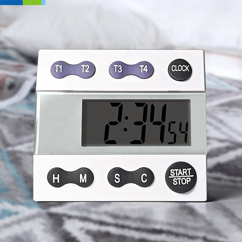 Četverokanalni digitalni kuhinjski tajmer s magnetom, LCD zaslon, napajanje baterijom