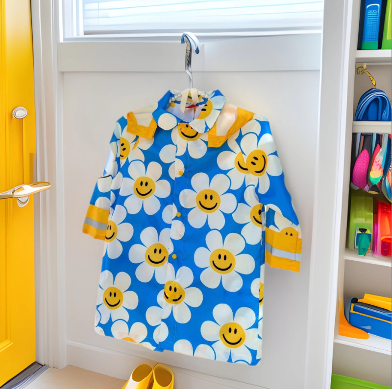 Gyerekeknek szánt esőponcsó poliészterből PU bevonattal, 210 g/m², könnyű, rajzfilmszín stílus