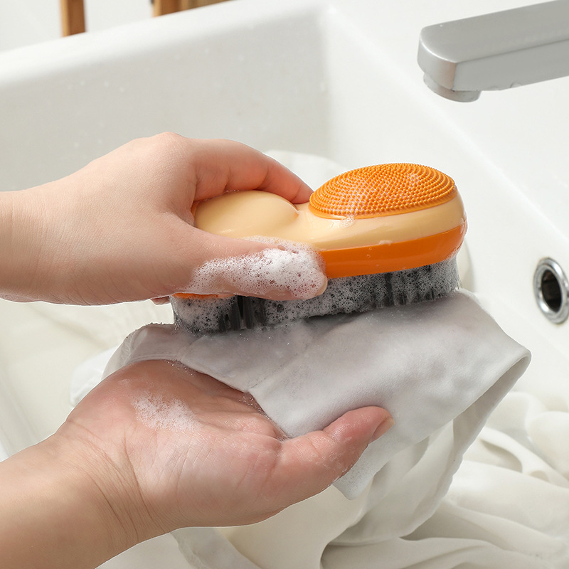 Dvostrana plastična četka za pranje rublja, kućna upotreba, višefunkcionalna (Materijal: plastika; Funkcija: višefunkcionalna; Kategorija: četka za pranje rublja; Težina: 80 g; Pakiranje: u kutiji)