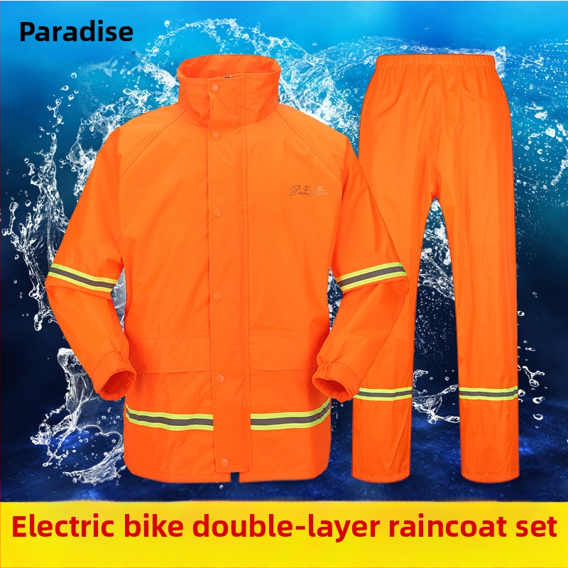 Rozdelený dažďový poncho set pre motocykle, priedušný dvojvrstvový polyester, potlačené logo