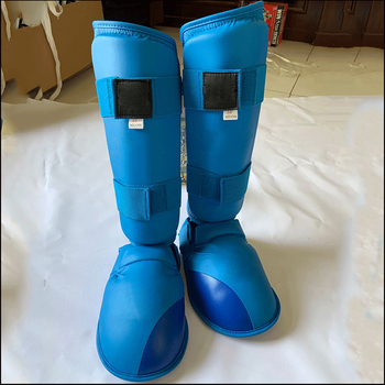 Лег гардове за карате за възрастни, кожени защити за подбедрицата, дължина над коляното, персонализиран логотип