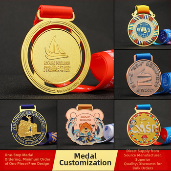 Προσαρμοσμένο μετάλλιο από ψευδάργυρο για νεανικούς αγώνες taekwondo και μαραθώνιο, κρεμαστό σχέδιο, δυνατότητα εκτύπωσης λογότυπου