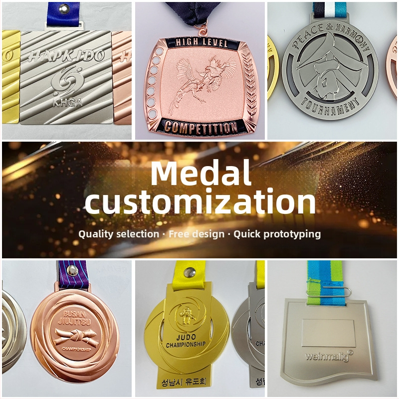 Prispôsobiteľná zlatom pozlátená medaila pre atletiku, maratón a taekwondo s potlačou loga