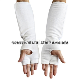 Grace Плетени протектори за лакти за бойни изкуства – дишащи, 100% памук, защита на лакътя за карате, таекуондо и Санда