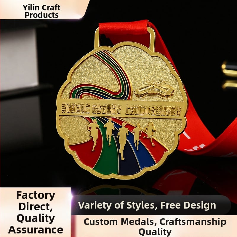 Μεταλλικό μετάλλιο για μαραθώνιο και ταεκβοντό – Προσαρμοσμένο, Ηλεκτροπλατιωμένη επίστρωση, Μοντέρνο στυλ, Χρήση σε γραφείο