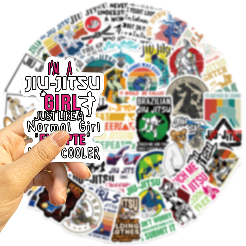 Naljepnice graffiti Jiu-Jitsu i Taekwondo, vodootporni PVC, samoljepljive, tiskane, crtani serijal