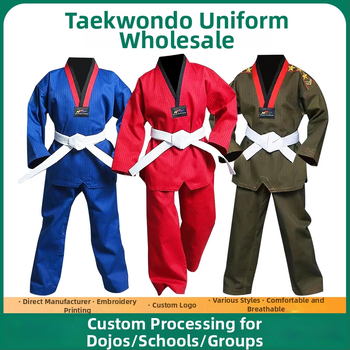 Taekwondo uniforme za djecu i odrasle, u bojama crvena, crna, plava, žuta, kaki; trenerske uniforme