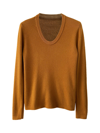 Πουλόβερ με φλιζέ εσωτερικό, στρογγυλό γιακά, στενή γραμμή, μακριά μανίκια, κορεατικό casual πλεκτό τοπ, μίξη ακρυλικού και πολυεστέρα