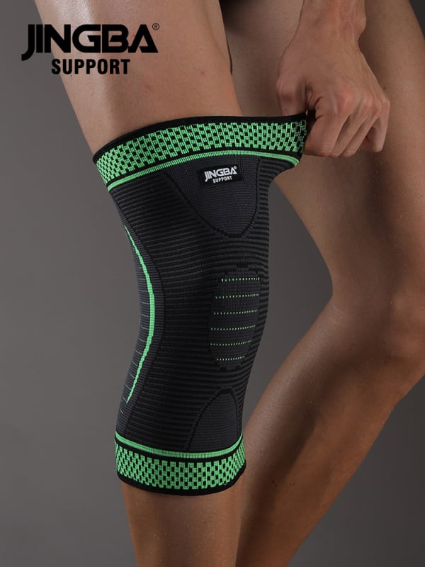 Коленни протектори за спорт (материал: нейлон със спандекс и латексна прежда; за възрастни; подходящи за баскетбол, бягане, колоездене, футбол, тенис, бокс, бадминтон, планински туризъм)