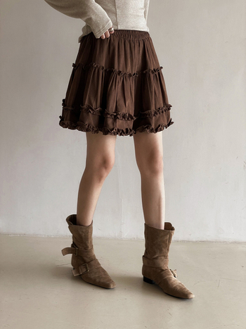 Suknja A-kroja s urbanim printom, poliester, Apxivi, srednja duljina, korejski stil