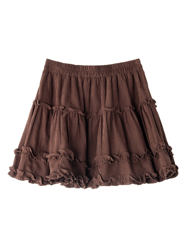 Suknja A-kroja s urbanim printom, poliester, Apxivi, srednja duljina, korejski stil