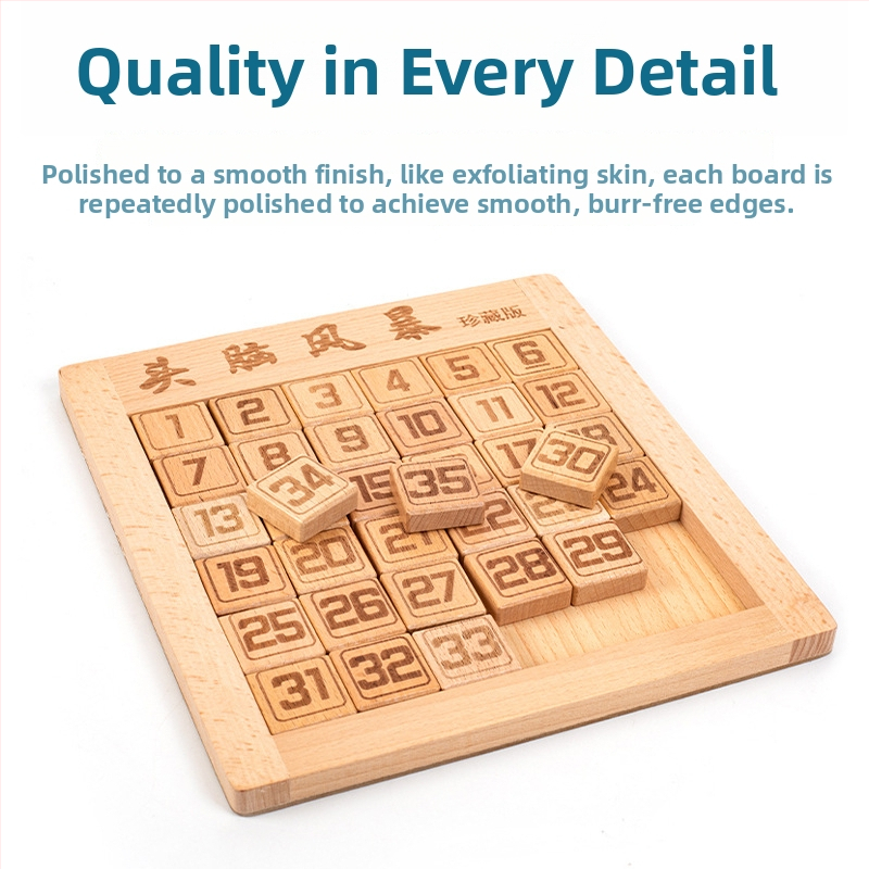 Drveni Huarong Road puzzle za djecu 4–6 godina s prilagodbom logotipa