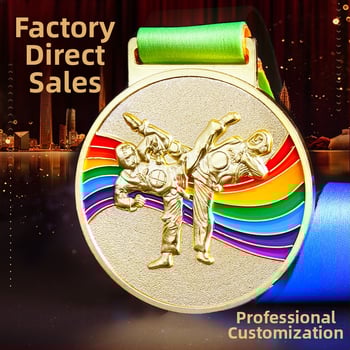 Medaila zo zinkovej zliatiny, s vlastným logom, vhodná pre ocenenia na viacerých športových podujatiach