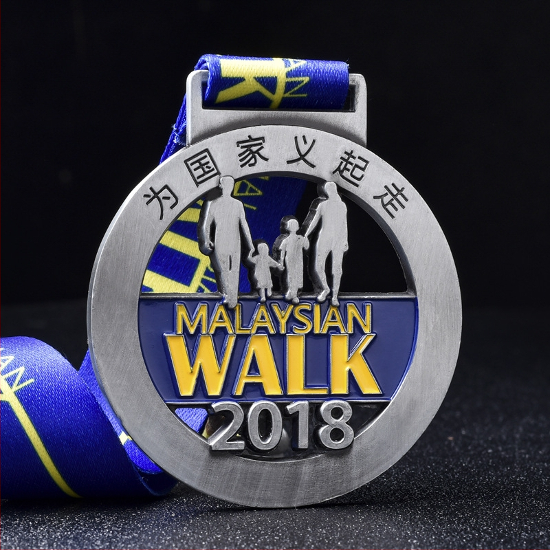 Prispôsobiteľná medaila zo zinkovej zliatiny s logom – na zavesenie, elektroplatovaná, pamätná cena pre športové podujatia