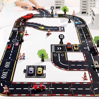 DIY slagalica za trkaću stazu – plastična ravna slagalica za djecu 4–6 godina, edukativna igra