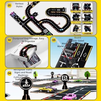 DIY slagalica za trkaću stazu – plastična ravna slagalica za djecu 4–6 godina, edukativna igra