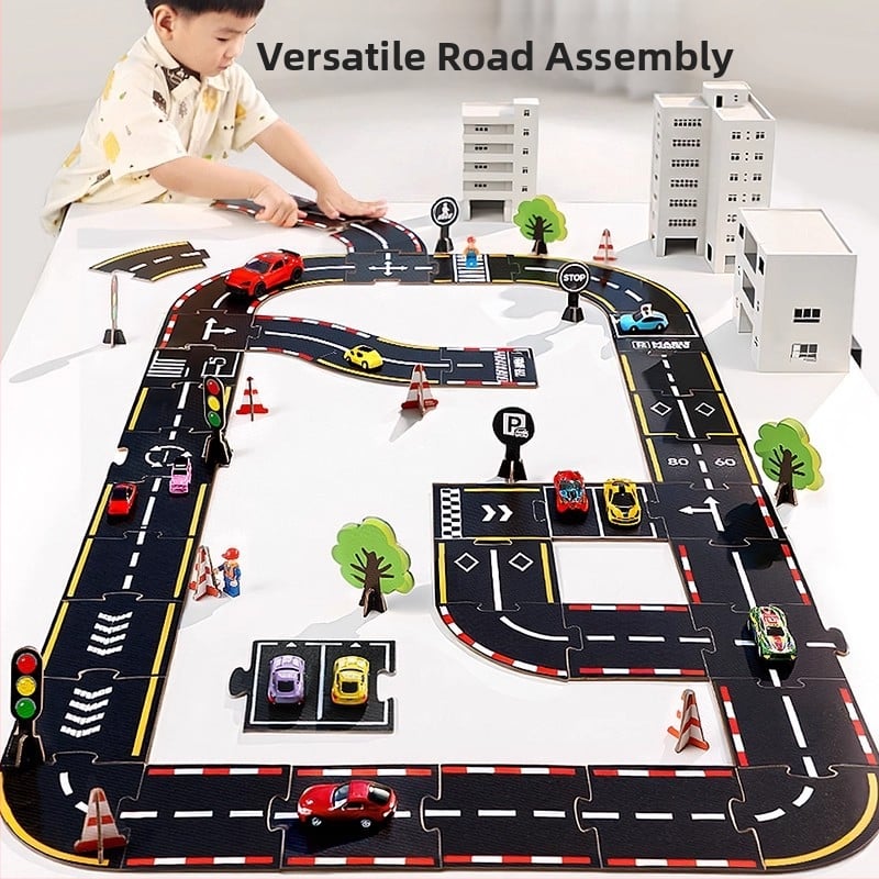 DIY slagalica za trkaću stazu – plastična ravna slagalica za djecu 4–6 godina, edukativna igra