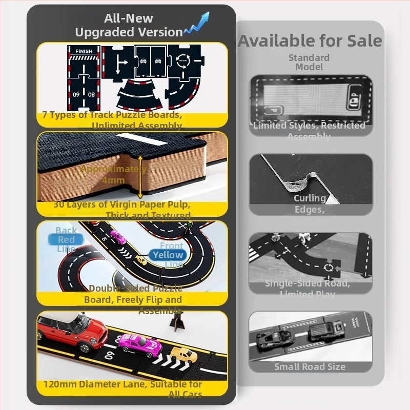 DIY slagalica za trkaću stazu – plastična ravna slagalica za djecu 4–6 godina, edukativna igra