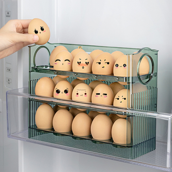 Κουτί αποθήκευσης αυγών για το ψυγείο με πλευρική πόρτα, αντίστροφος σχεδιασμός, PET υλικό, τροφικής ποιότητας, προσαρμογή λογότυπου
