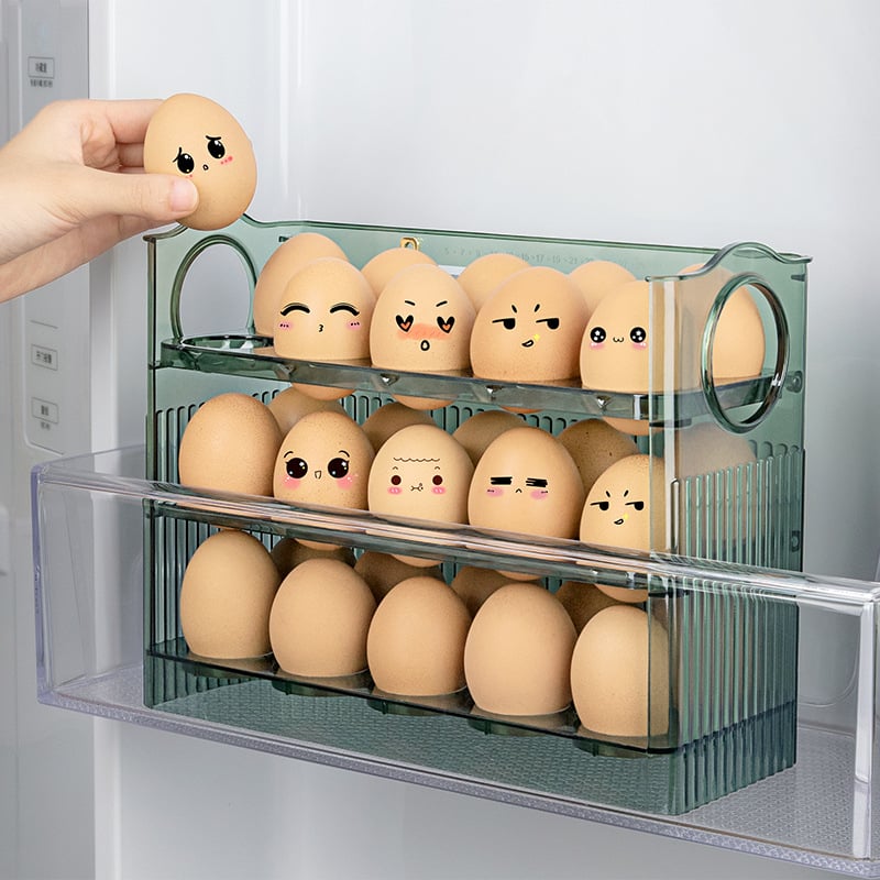 Κουτί αποθήκευσης αυγών για το ψυγείο με πλευρική πόρτα, αντίστροφος σχεδιασμός, PET υλικό, τροφικής ποιότητας, προσαρμογή λογότυπου