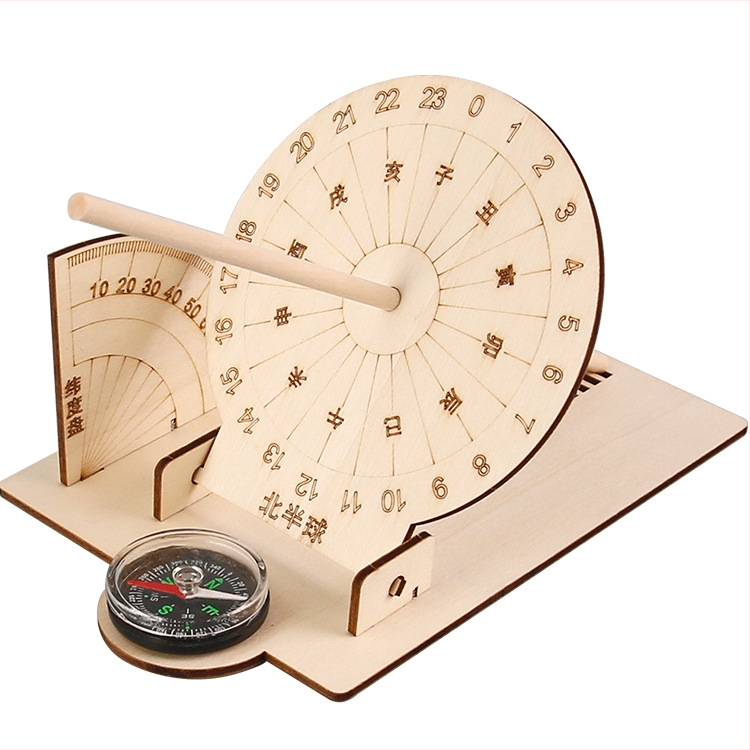 Gyerekek DIY napóra modell — faanyagú, 7-14 éveseknek, logóval ellátva, licencelhető magáncímkével