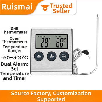 Ruisimai Kuchynský Digitálny Inteligentný Teplomer na Potraviny s Elektronickým Časovačom, Sonda do Rúry, Teplomer na Mäso a BBQ