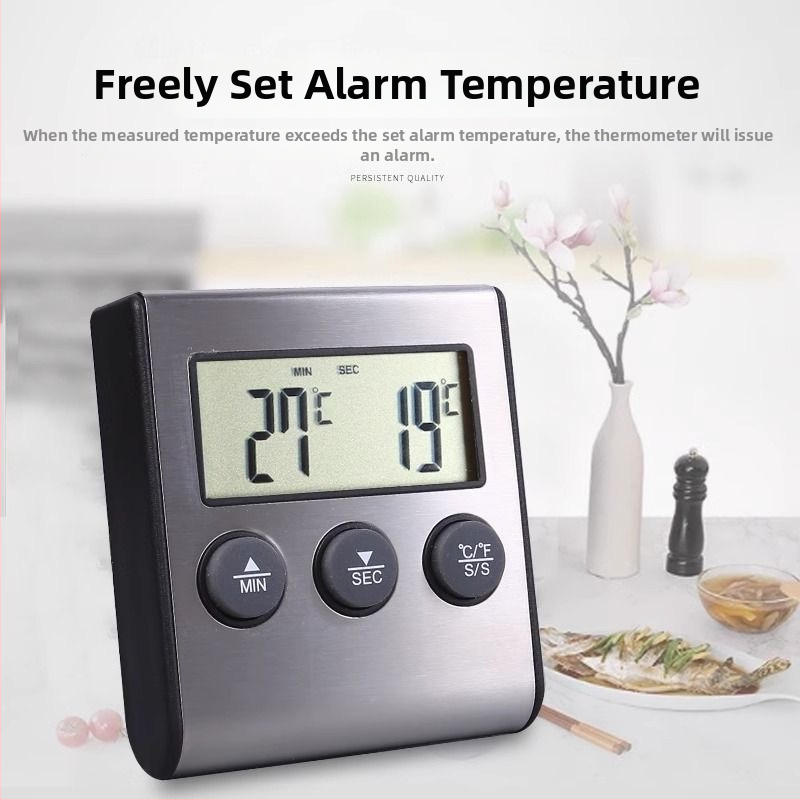 Ruisimai Kuchynský Digitálny Inteligentný Teplomer na Potraviny s Elektronickým Časovačom, Sonda do Rúry, Teplomer na Mäso a BBQ