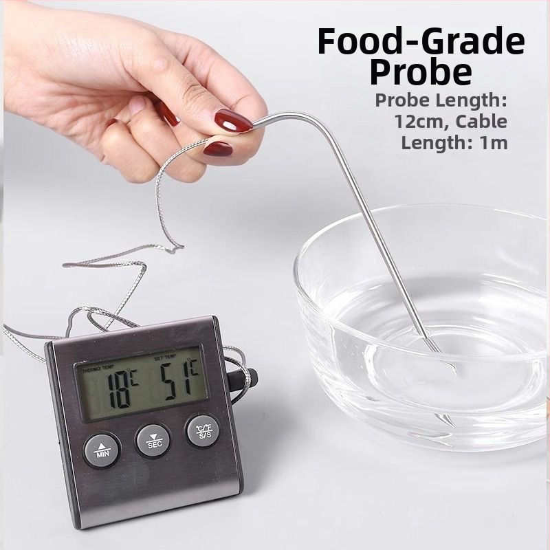 Ruisimai Kuchynský Digitálny Inteligentný Teplomer na Potraviny s Elektronickým Časovačom, Sonda do Rúry, Teplomer na Mäso a BBQ
