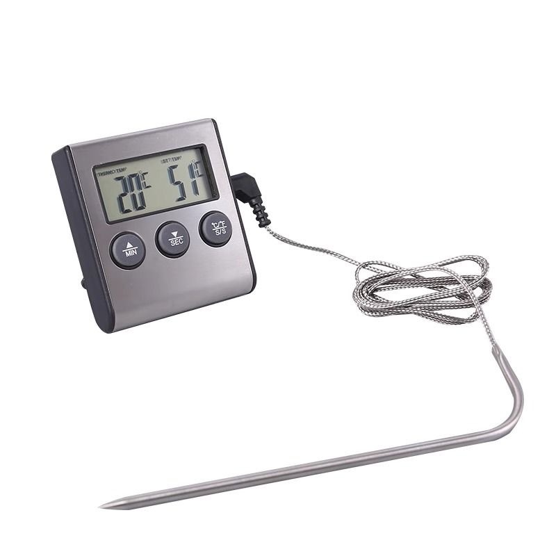 Ruisimai Κουζίνας Ψηφιακός Έξυπνος Μετρητής Θερμοκρασίας Τροφίμων με Ηλεκτρονικό Χρονόμετρο, Σόνα Φούρνου, Μετρητής Κρέατος και BBQ