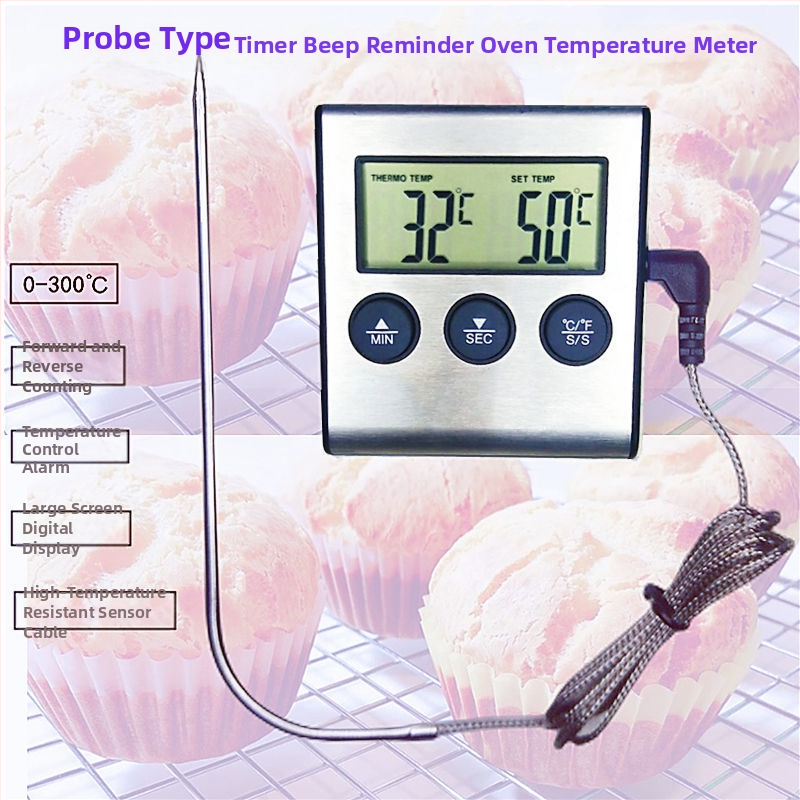 Ruisimai Kuchynský Digitálny Inteligentný Teplomer na Potraviny s Elektronickým Časovačom, Sonda do Rúry, Teplomer na Mäso a BBQ