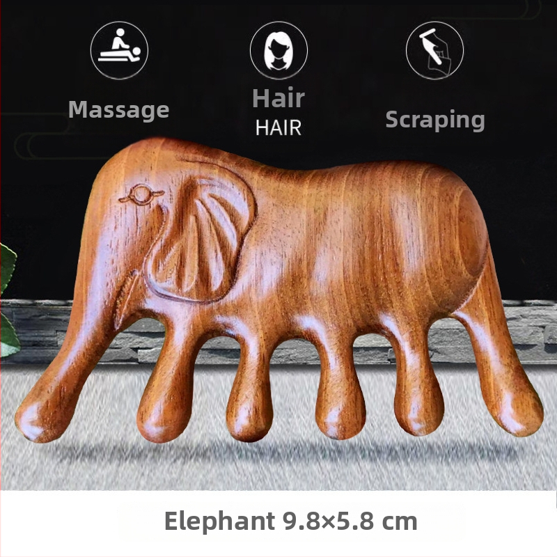 Kyoto yaqi drevený oválny masážny hrebeň, hrúbka 2 cm