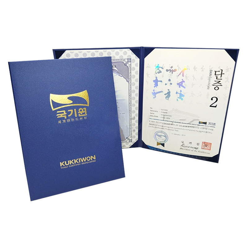 Youzhe 5k Papír Kártya – Taekwondo Rangvédő Burkolat Forró Nyomtatással a Fekete Öv Elismerő Oklevélhez