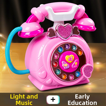 Koraszinti oktató telefon zenével és mesékkel, akkumulátoros műanyag játék, fejleszti a kéz koordinációját