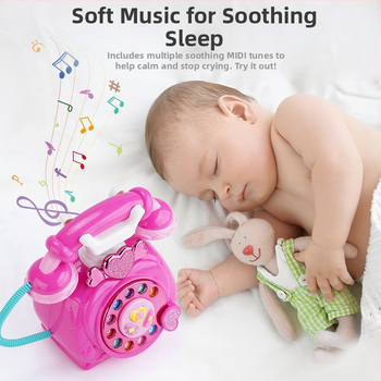 Koraszinti oktató telefon zenével és mesékkel, akkumulátoros műanyag játék, fejleszti a kéz koordinációját