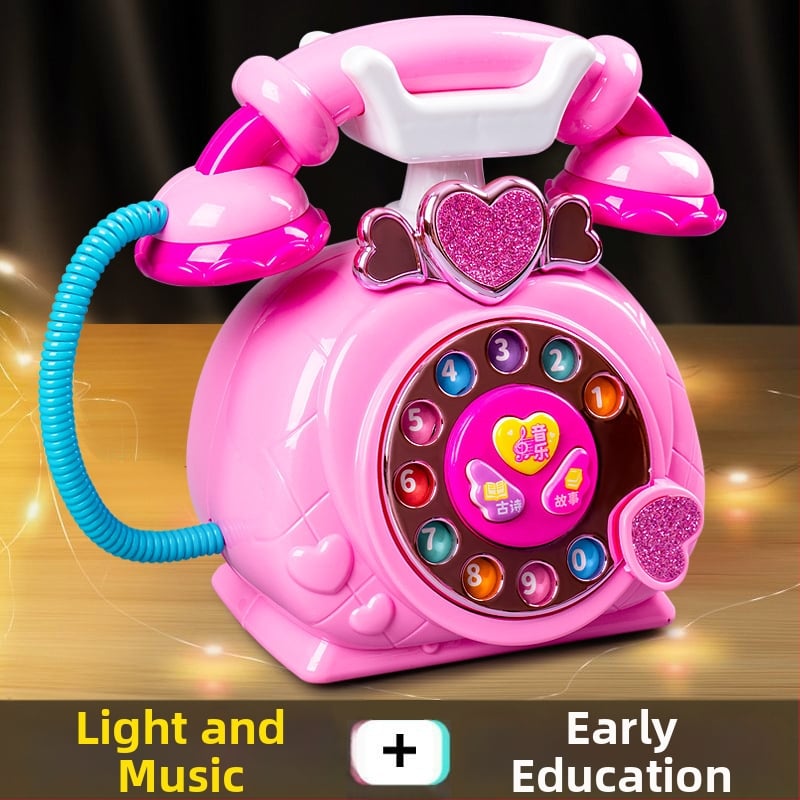 Koraszinti oktató telefon zenével és mesékkel, akkumulátoros műanyag játék, fejleszti a kéz koordinációját