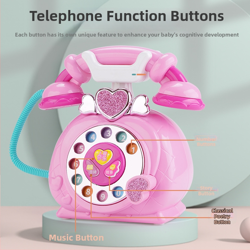 Koraszinti oktató telefon zenével és mesékkel, akkumulátoros műanyag játék, fejleszti a kéz koordinációját