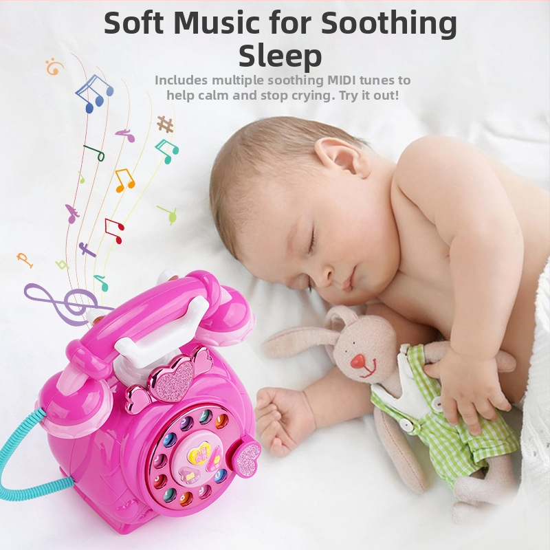 Koraszinti oktató telefon zenével és mesékkel, akkumulátoros műanyag játék, fejleszti a kéz koordinációját