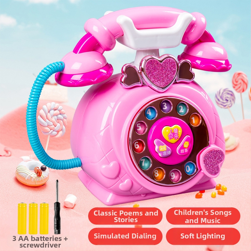 Koraszinti oktató telefon zenével és mesékkel, akkumulátoros műanyag játék, fejleszti a kéz koordinációját