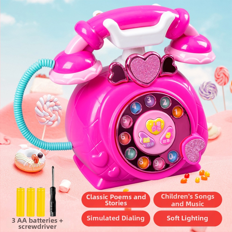 Koraszinti oktató telefon zenével és mesékkel, akkumulátoros műanyag játék, fejleszti a kéz koordinációját
