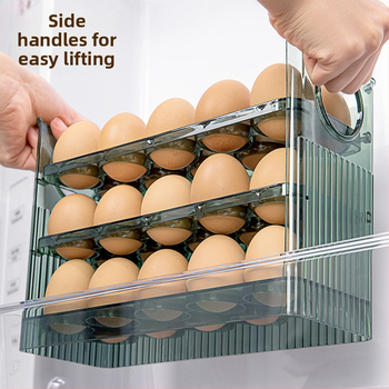 Κουτί αποθήκευσης αυγών για την πλαϊνή πόρτα του ψυγείου, αναστρέψιμος οργανωτής, PET τροφίμου