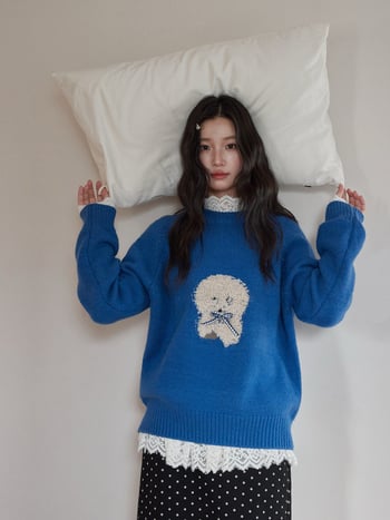 Γυναικείος πλεκτός πουλόβερ με ψηλό λαιμό, νάιλον, μοτίβο αστικό τοπίο, μακριά μανίκια, μεσαίο μήκος, χειμώνας 2025