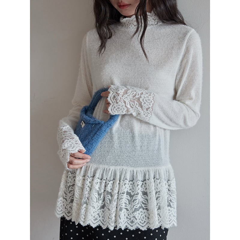 Γυναικείος πλεκτός πουλόβερ με ψηλό λαιμό, νάιλον, μοτίβο αστικό τοπίο, μακριά μανίκια, μεσαίο μήκος, χειμώνας 2025