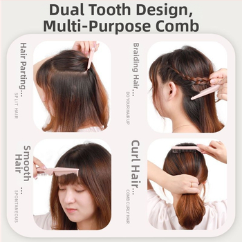 Skladaný jemnozubý hrebeň na vlasy z živice, kompaktný a prenosný na cestovanie