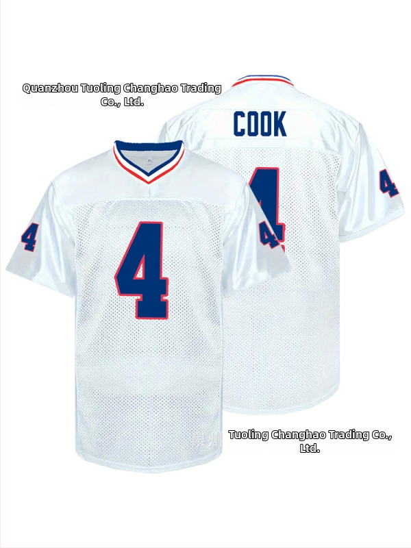 Americký futbalový dres — retro vyšívaný, sieťovaný (Všetky ročné obdobia, muži, dospelí, polyester, 100%)